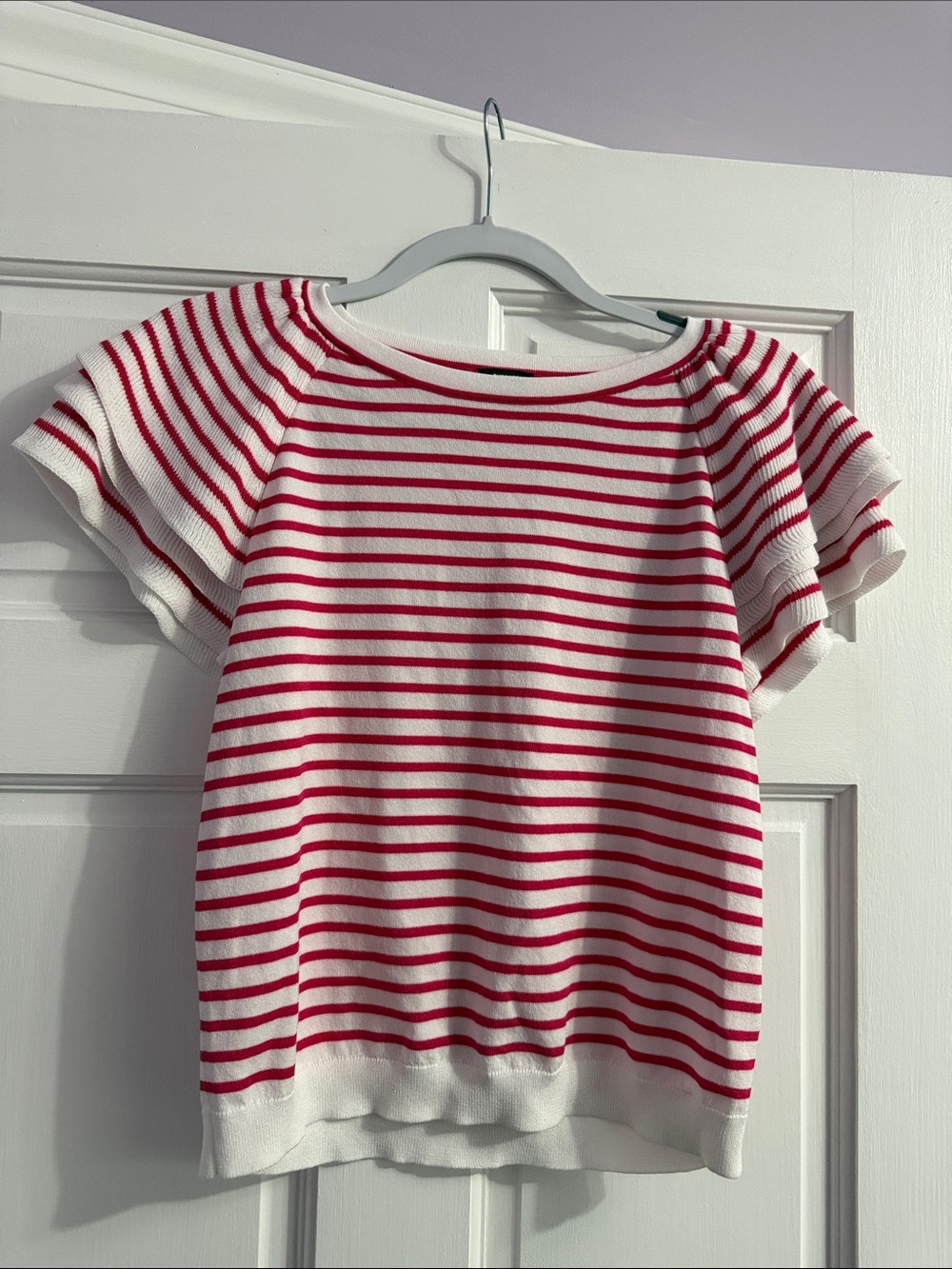 Express Kids Short Sleeve Striped Tee - White & Red